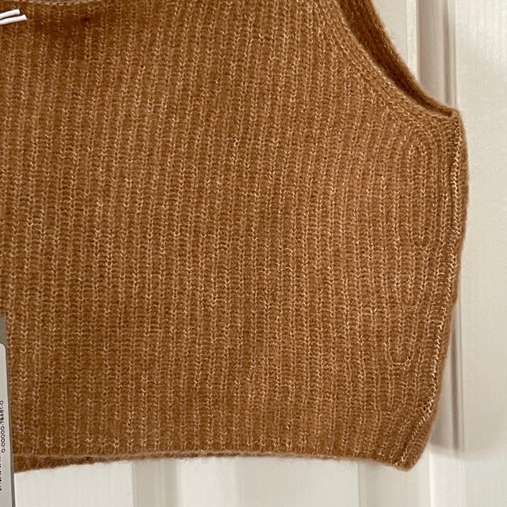 Everlane Brown Square Neck Crop Tank Top Size Medium - Picture 3 of 8